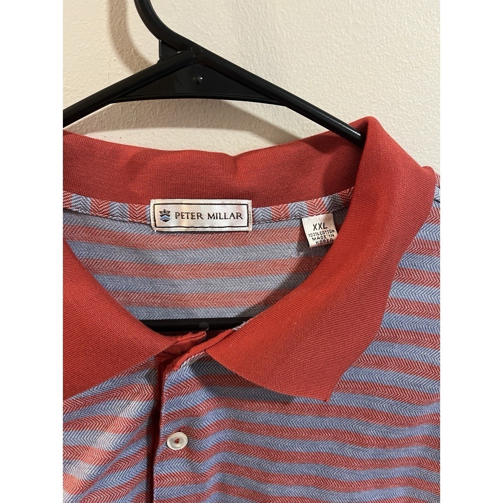 Peter Millar Golf Striped Polo Shirt Mens XXLarge Short Sleeve - Picture 3 of 3
